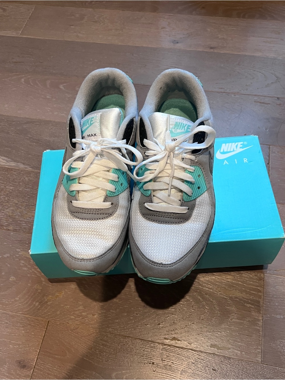Nike Sneakers in White & Teal Accent